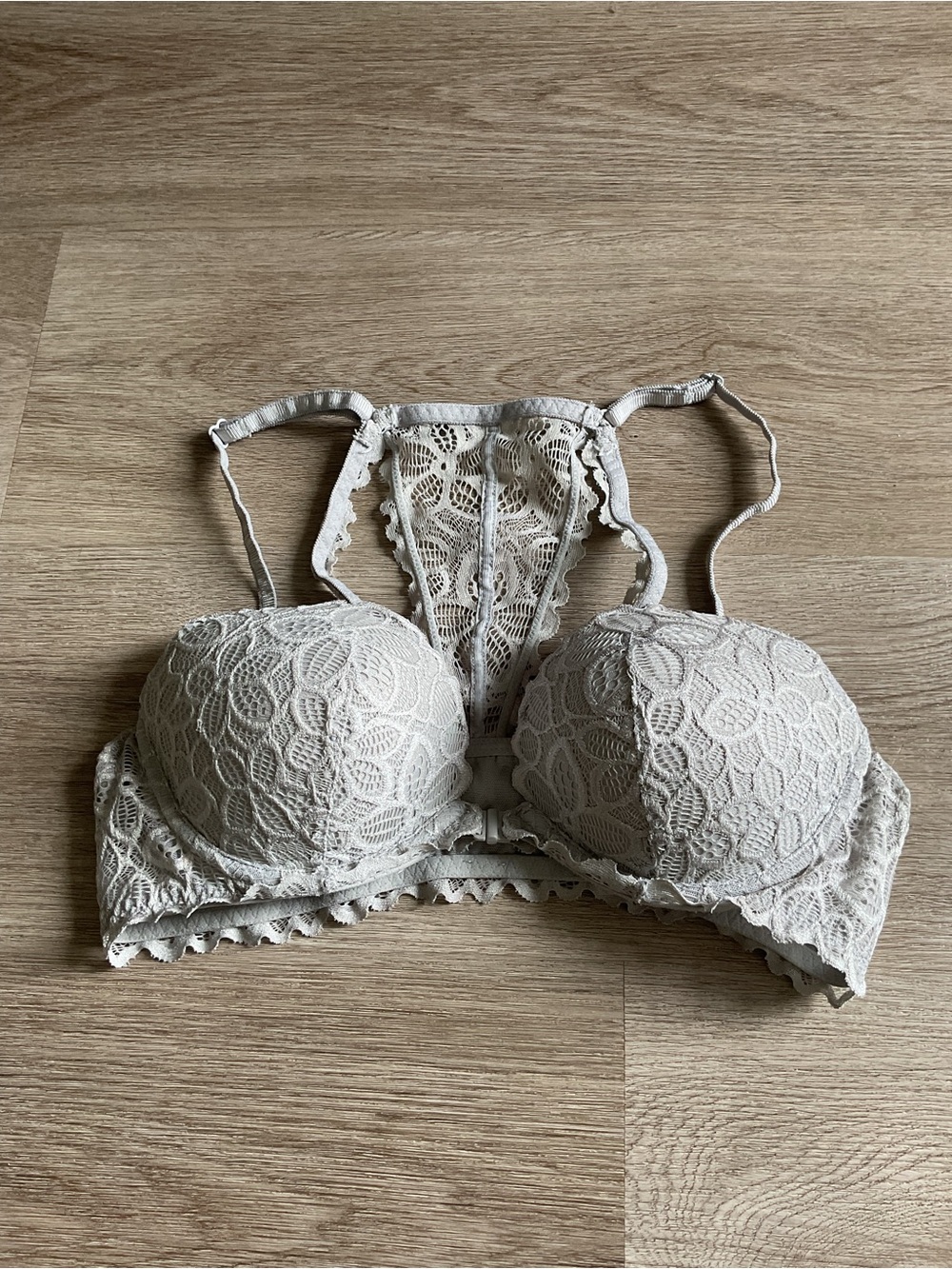 Victoria secret PINK Bralette lace gray 36B racer back
